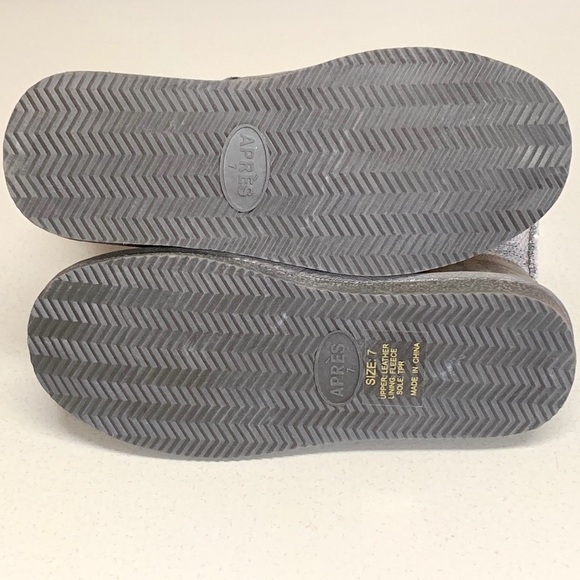 APRES(LAMO) GRAY SUEDE & FUR SHORT BOOT W/SEQUINS - Picture 4 of 8